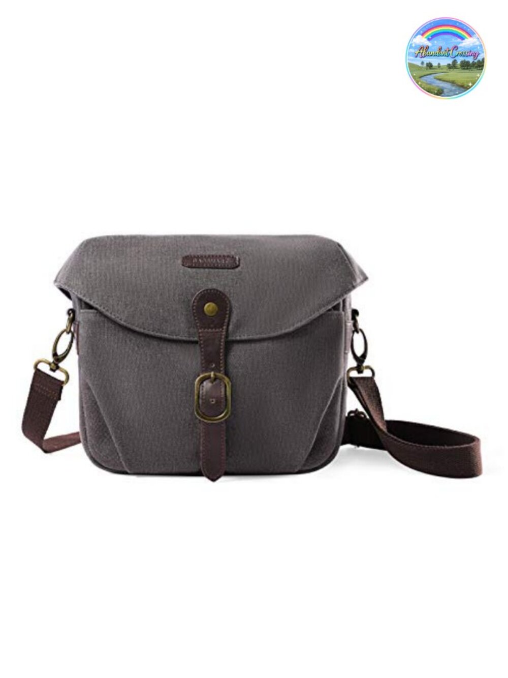 Canvas Crossbody Camera Bag with Rain Cover SLR DSLR